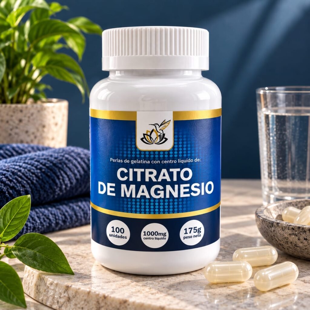 Citrato de Magnesio 1000 mg – Perlas de Gelatina con Centro Líquido (100 Unidades / 175 g)