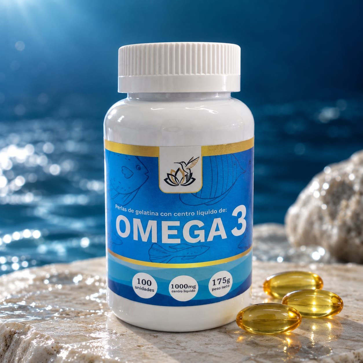 Omega 3 1000 mg – Perlas de Gelatina con Centro Líquido (100 Unidades / 175 g)