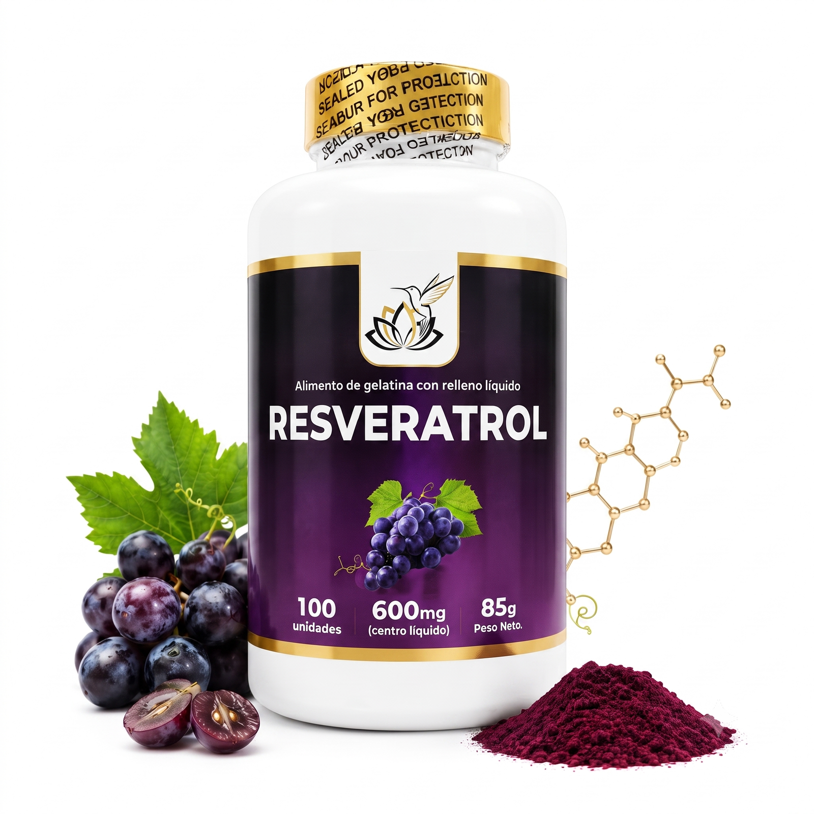 Resveratrol - Cápsulas blandas en frasco por 100 unidades