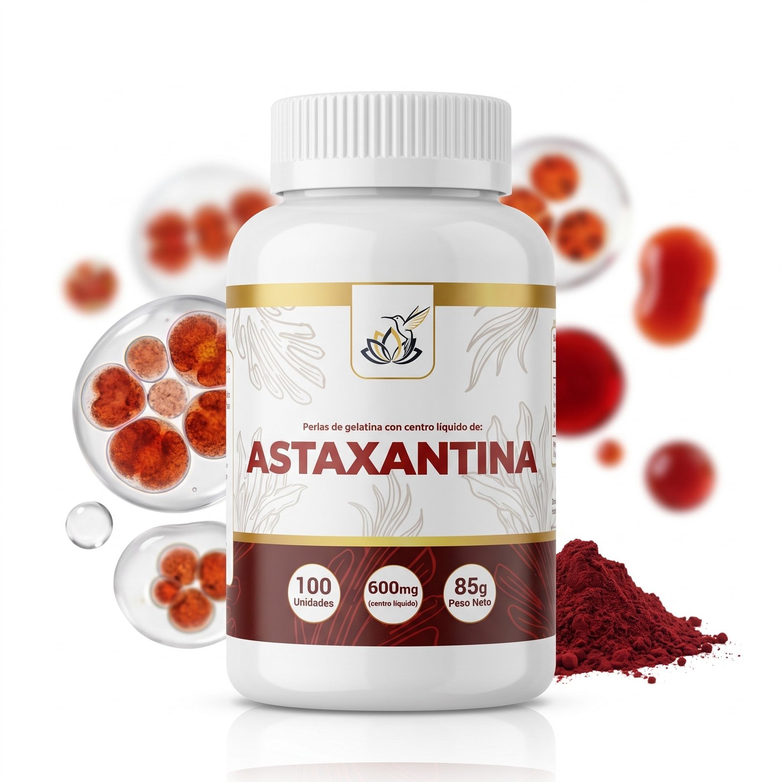 Astaxantina 600 mg – 100 Perlas de Gelatina