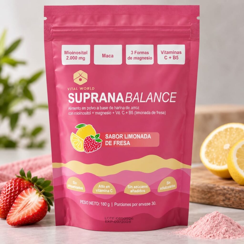 Suprana Balance – Mioinositol, Magnesio y Maca (Sabor Limonada de Fresa) | Vital World